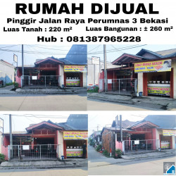 DIJUAL RUMAH STRATEGIS DIPINGGIR JALAN RAYA, COCOK UNTUK USAHA.