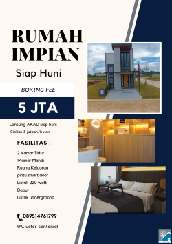 Rumah cluster modern bebas banjir