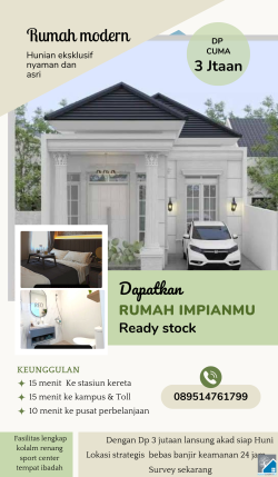 Rumah cluster ready stock siap huni